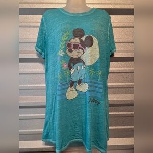 Disney Women's Mickey Mouse Teal Short Sleeve Tee